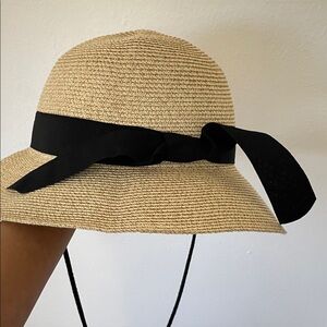 Amazon Tan and Black Women's Straw Hat